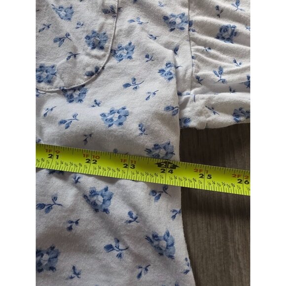 VTG Body Image Plus 2X Floral Pajama Set White & Blue 100% Cotton Made In Turkey - Picture 8 of 9
